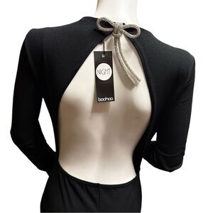 Backless Mermaid Dress with Rhinestone Bow Accent - Size S - NWT